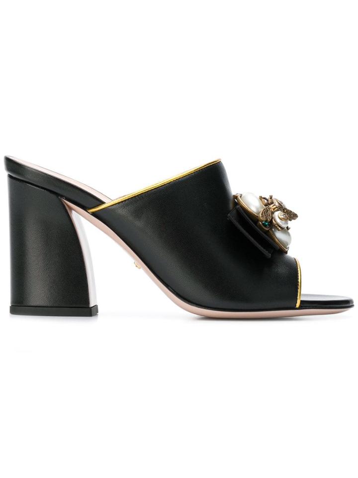 Gucci Slip-on Pearl Mules - Black