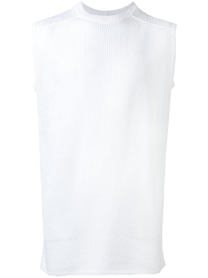 Rick Owens Sleeveless Knitted Top, Men's, Nude/neutrals, Cotton
