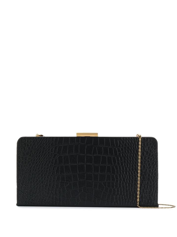 Saint Laurent Crocodile-effect Clutch Bag - Black