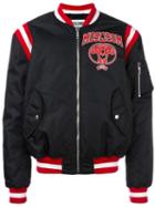 Moschino Varsity Logo Bomber Jacket, Men's, Size: 48, Black, Cotton/polyamide/polyester/virgin Wool