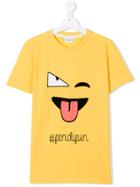 Fendi Kids Teen Printed T-shirt - Yellow & Orange