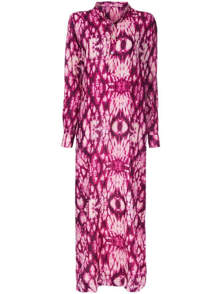 Lasha Devdariani Long Shirt Dress - Pink & Purple