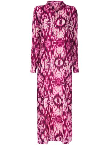 Lasha Devdariani Long Shirt Dress - Pink & Purple
