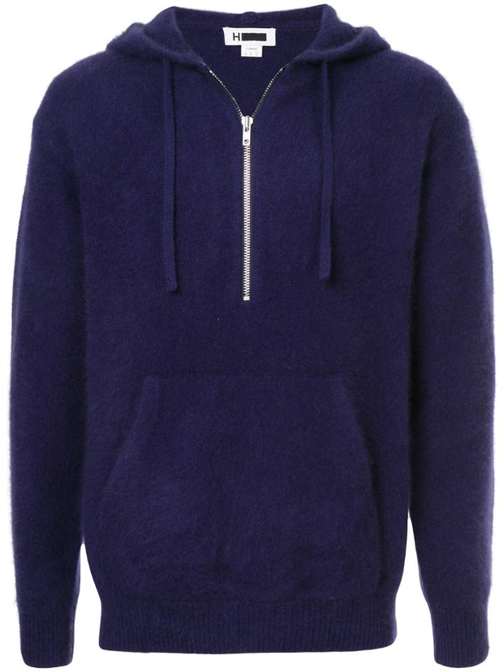 H Beauty & Youth Textured Hoodie - Pink & Purple
