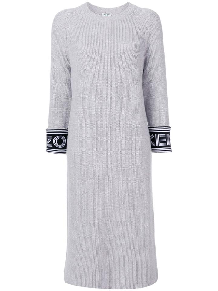 Kenzo Knit Straight Dress - Grey
