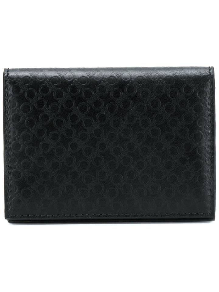 Salvatore Ferragamo Gancio Embossed Card Holder - Black
