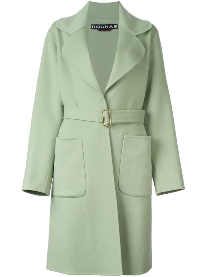 Rochas Belted Trench Coat - Green