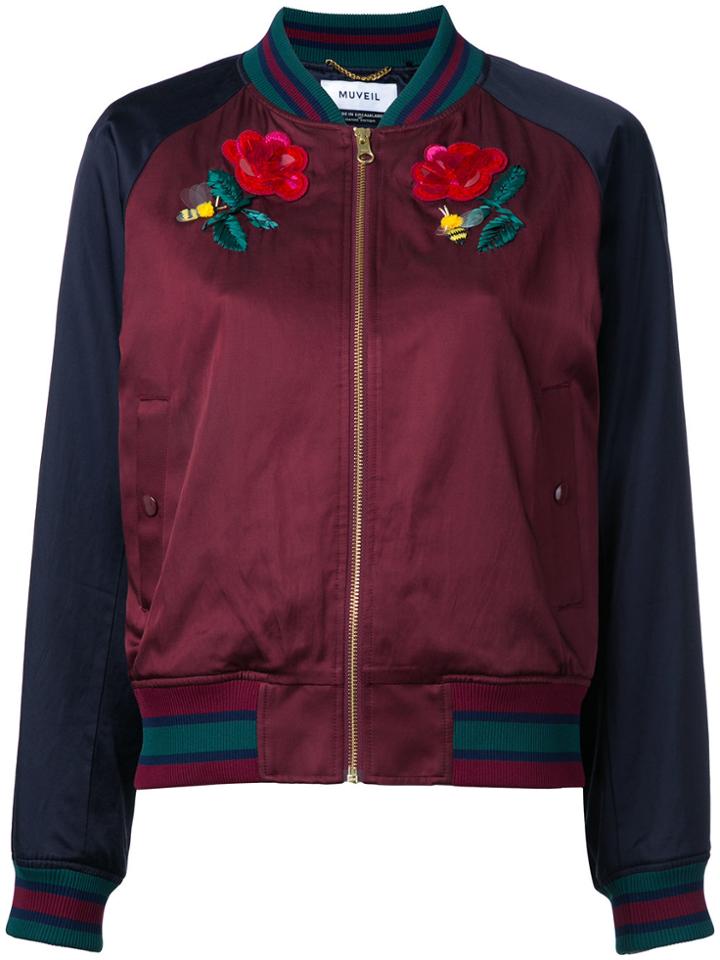 Muveil 'bow Wow' Bomber Jacket - Red