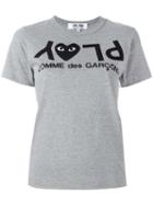 Comme Des Garçons Play Logo Print T-shirt, Women's, Size: Medium, Grey, Cotton