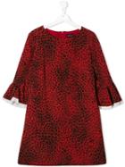 Monnalisa Teen Leopard Print Dress - Red