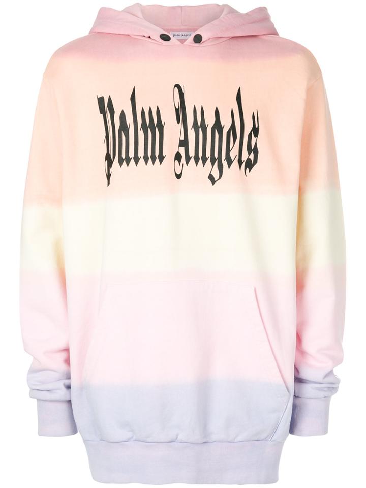 Palm Angels Gothic Rainbow Hoodie - Pink & Purple