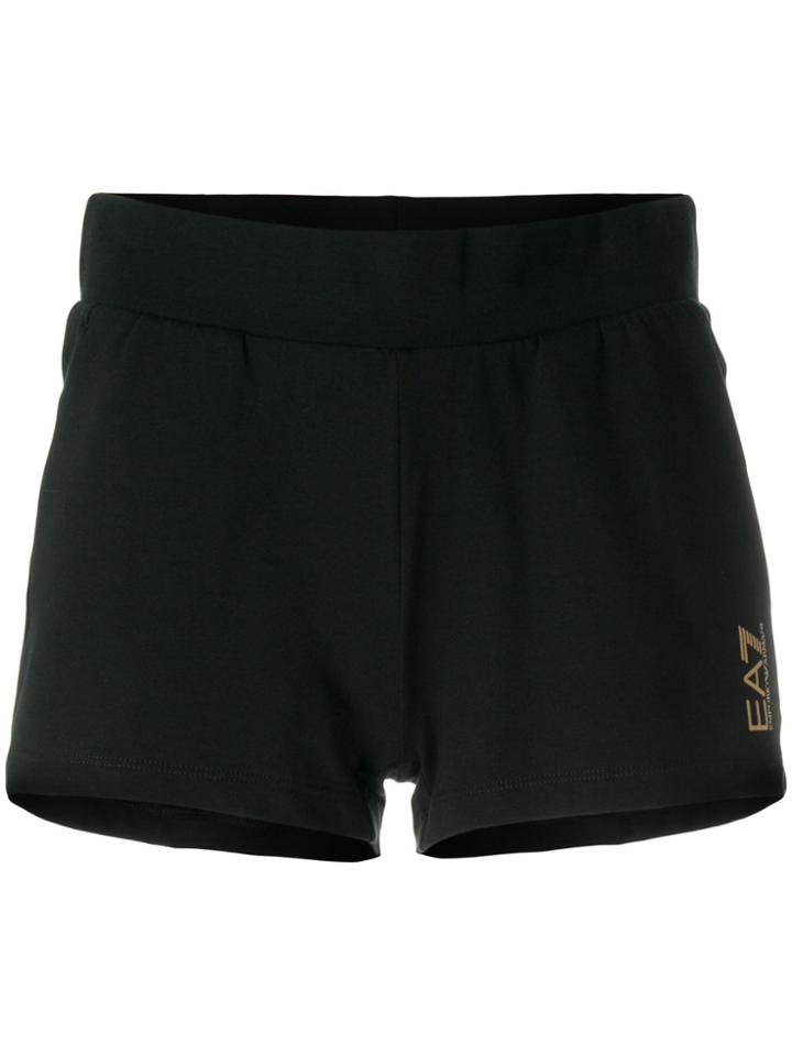 Ea7 Emporio Armani Logo Print Track Shorts - Black
