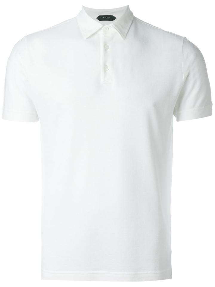 Zanone Classic Polo Shirt, Men's, Size: 50, White, Cotton