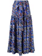 Dodo Bar Or - Paisley Print Skirt - Women - Silk - 42, Blue, Silk
