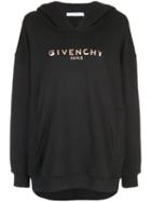 Givenchy Metallic Logo Print Hoodie - Black