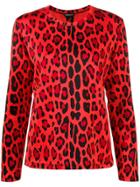 Tom Ford Leopard Print Top - Red