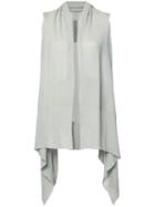 Rick Owens Sleeveless Cardigan, Women's, Size: Medium, Grey, Virgin Wool
