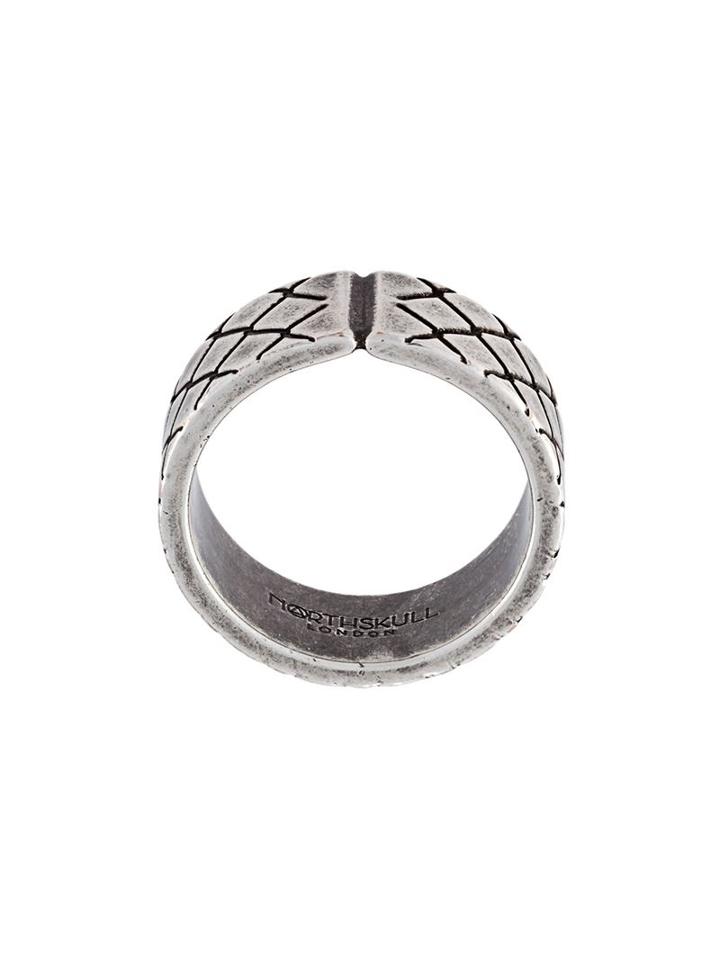 Northskull 'fence' Ring, Men's, Size: U 1/2, Metallic