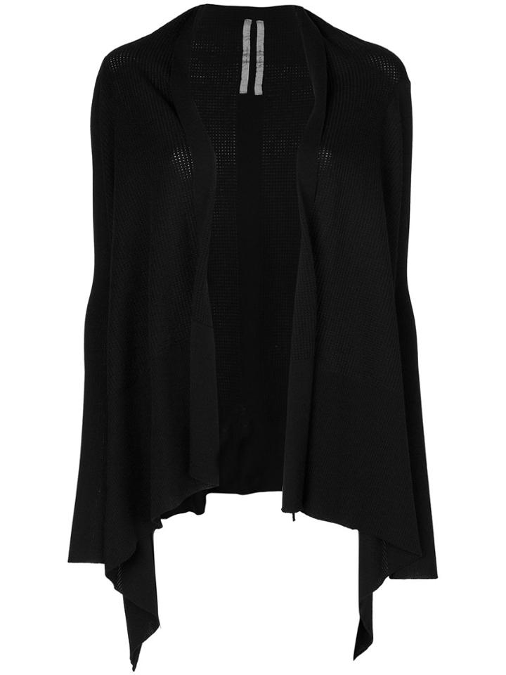 Rick Owens Knit Draped Open Cardigan - Black