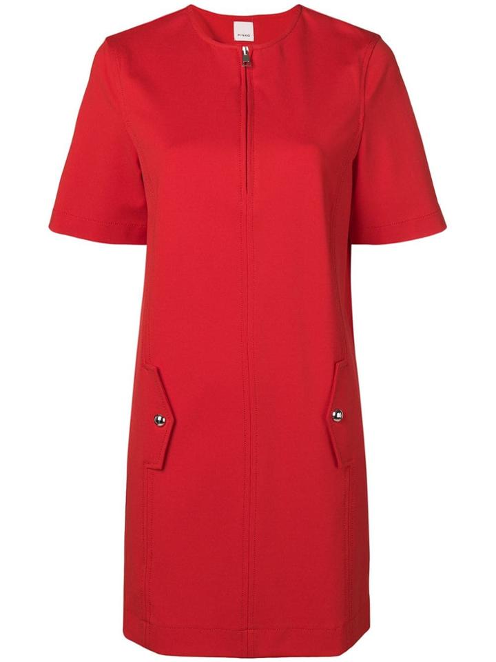 Pinko Front Zip Dress - Red