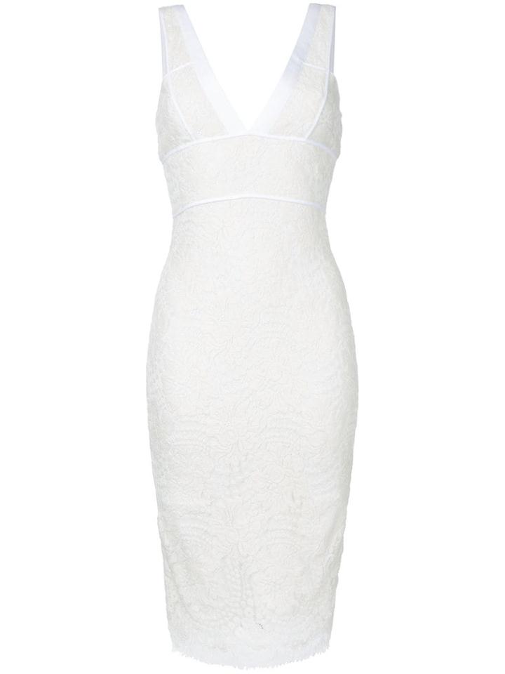 Victoria Beckham Lace Fitted Dress - White