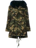 Liska Tina Camouflage Print Fur Hooded Parka - Green