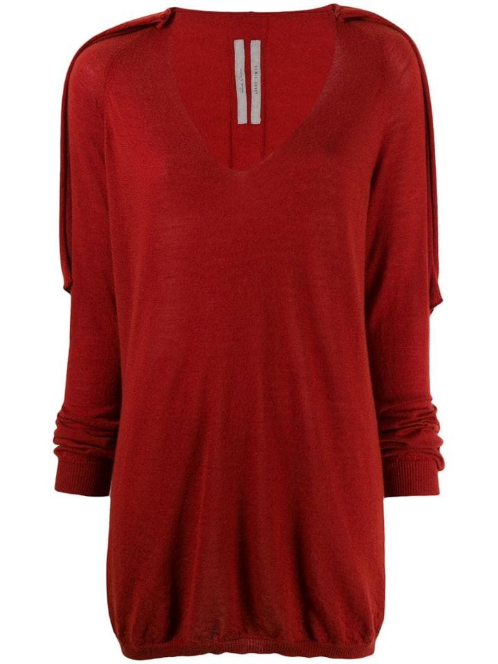 Rick Owens Cashmere V-neck Knitted Sweater - Orange