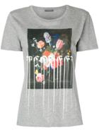 Alexander Mcqueen Floral Printed Shortsleeved T-shirt - Grey