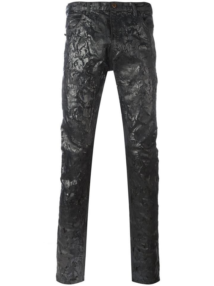 Jil Sander - Coated Effect Trousers - Men - Cotton - L, Black, Cotton