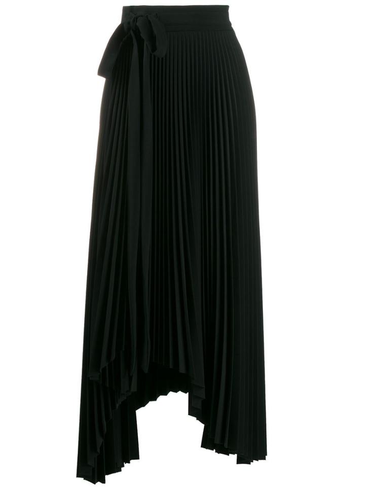A.w.a.k.e. Mode Asymmetric Pleated Skirt - Black