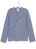 Douuod Kids - Striped Blazer - Kids - Cotton/polyester - 14 Yrs, Girl's, Blue