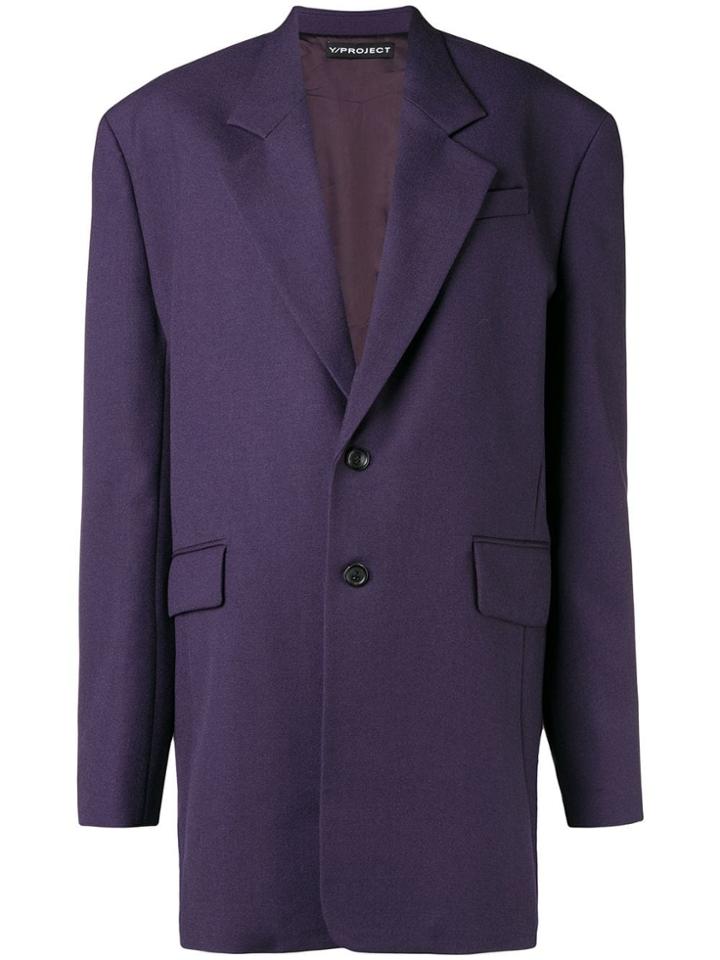 Y / Project Classic Single Breasted Coat - Pink & Purple