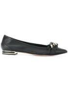 Casadei Wrapped Chain Ballerina Flats - Black