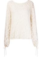 Martha Medeiros 'marescot' Lace Plunging Back Blouse