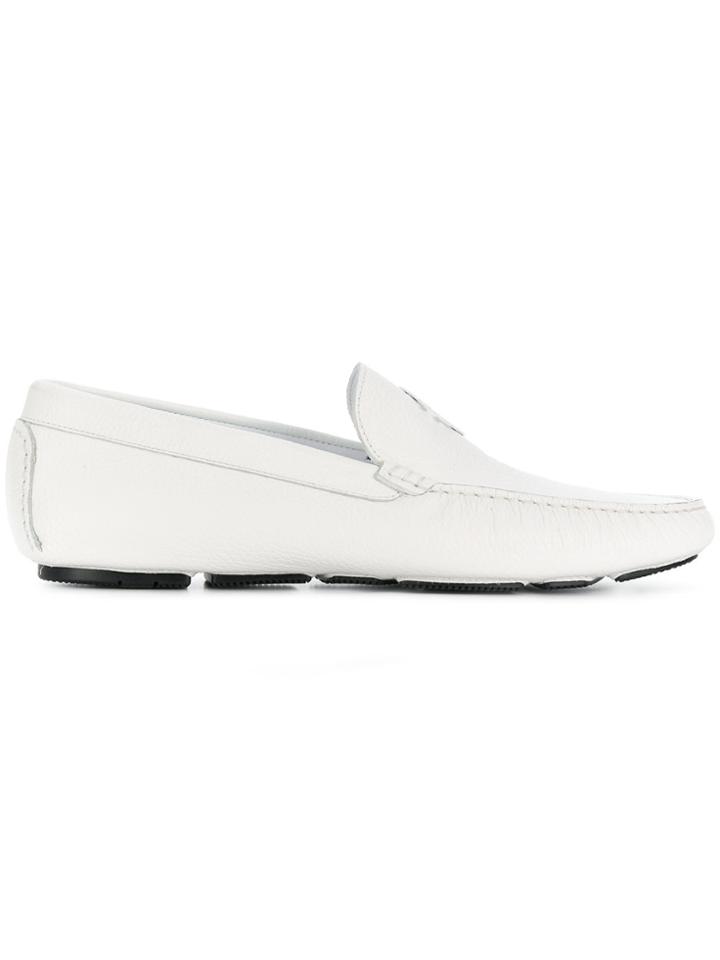 Roberto Cavalli Embossed Loafers - White