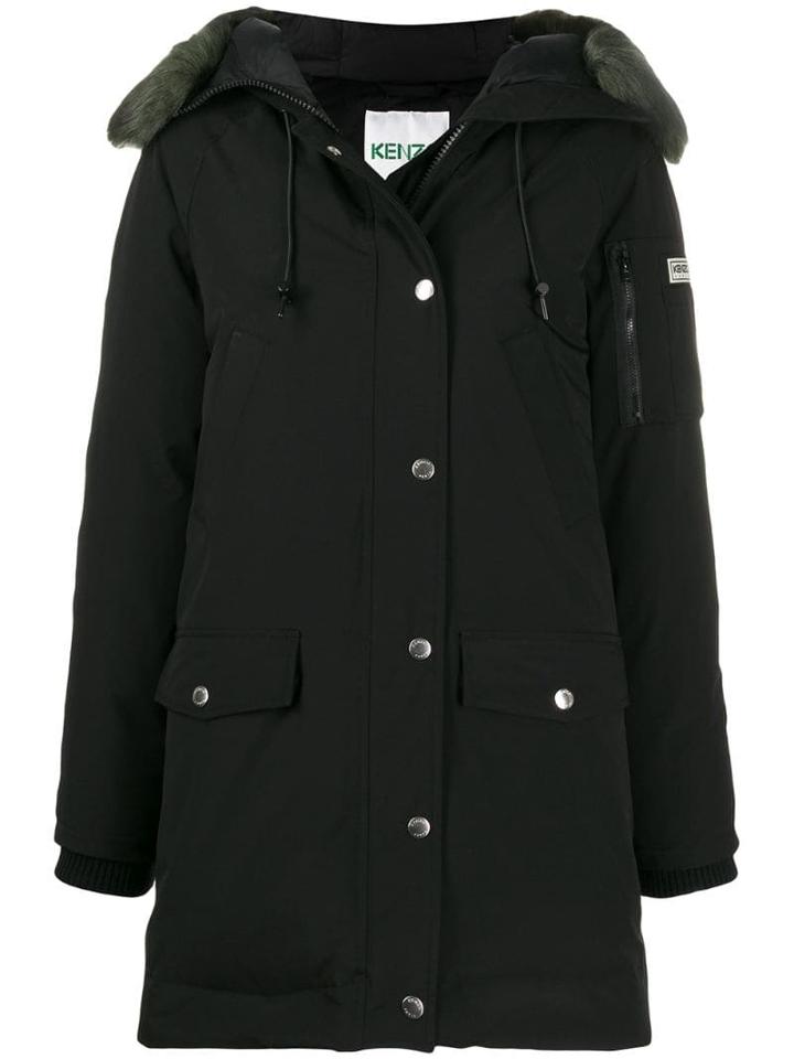 Kenzo Long Sleeves Hooded Parka - Black