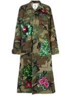 5 Progress Camouflage Print Coat - Green