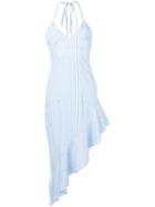 Taller Marmo Striped Asymmetric Hem Dress - Blue