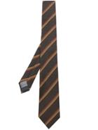 Z Zegna Striped Tie - Brown
