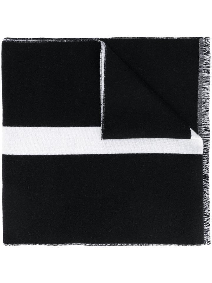 Givenchy - Stars And Stripe Scarf - Men - Wool - One Size, Black, Wool