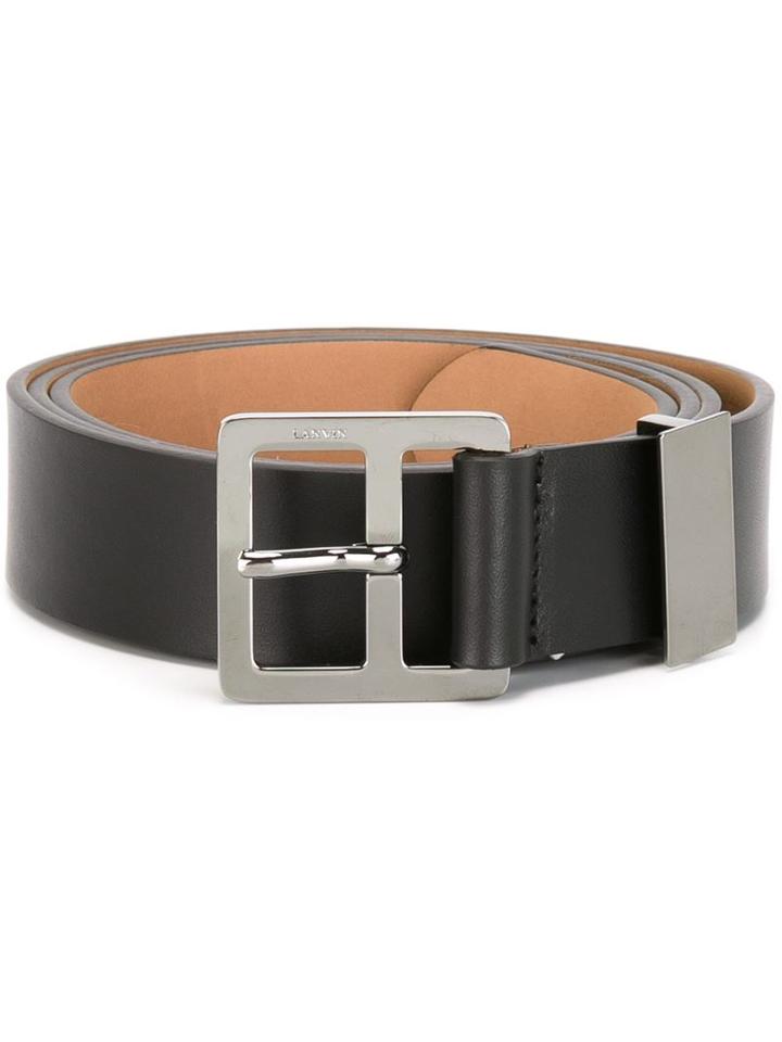 Lanvin Classic Belt, Men's, Size: 95, Black, Calf Leather
