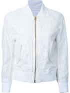 Cityshop Lace Bomber Jacket, Women's, Size: 36, White, Nylon/cupro