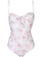 Reformation Cove Floral Swimsuit - White