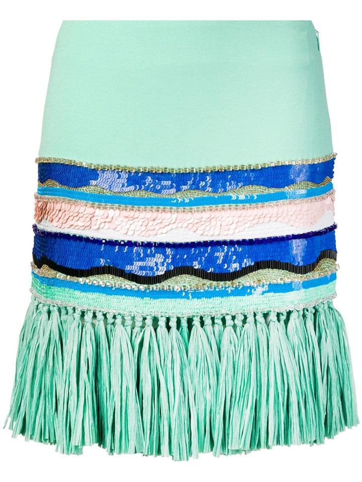 Emilio Pucci Fringed Skirt - Green