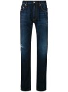 Love Moschino Washed High-cuff Jeans - Blue