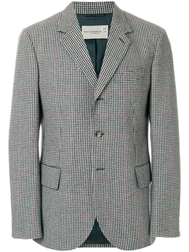 Holland & Holland Checked Three-button Jacket - Black