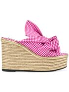 No21 Gingham Knotted Bow Wedges - Pink & Purple