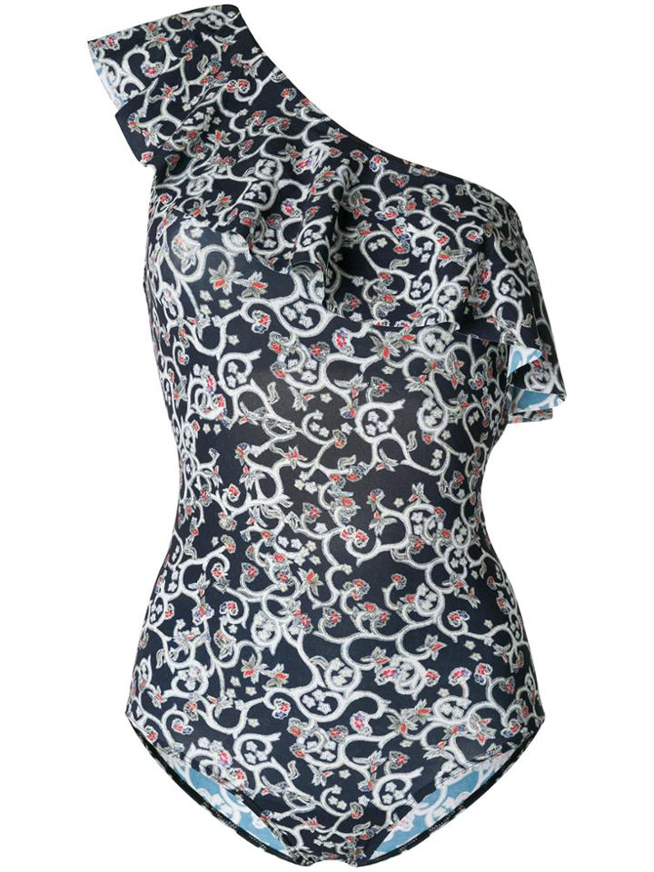 Isabel Marant Étoile Printed One-shoulder Swimsuit - Black