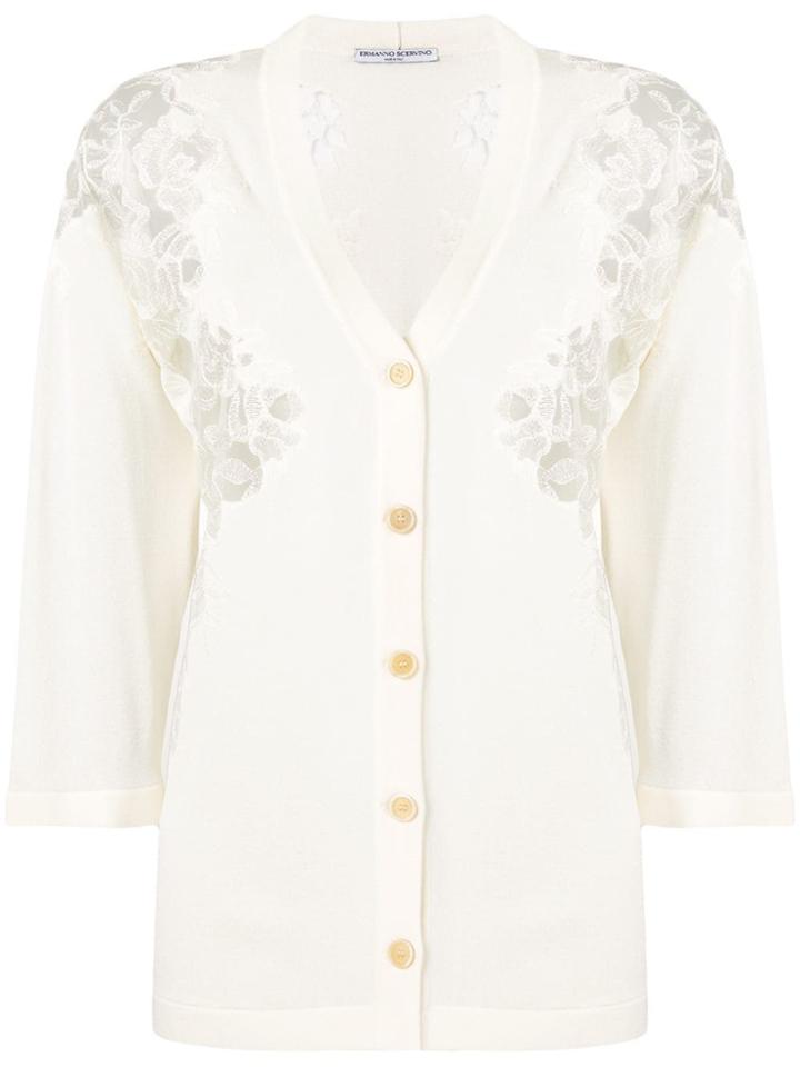 Ermanno Scervino Lace Panelled Cardigan - White