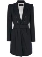 Dsquared2 - Belted Coat - Women - Polyester/spandex/elastane/virgin Wool - 42, Blue, Polyester/spandex/elastane/virgin Wool